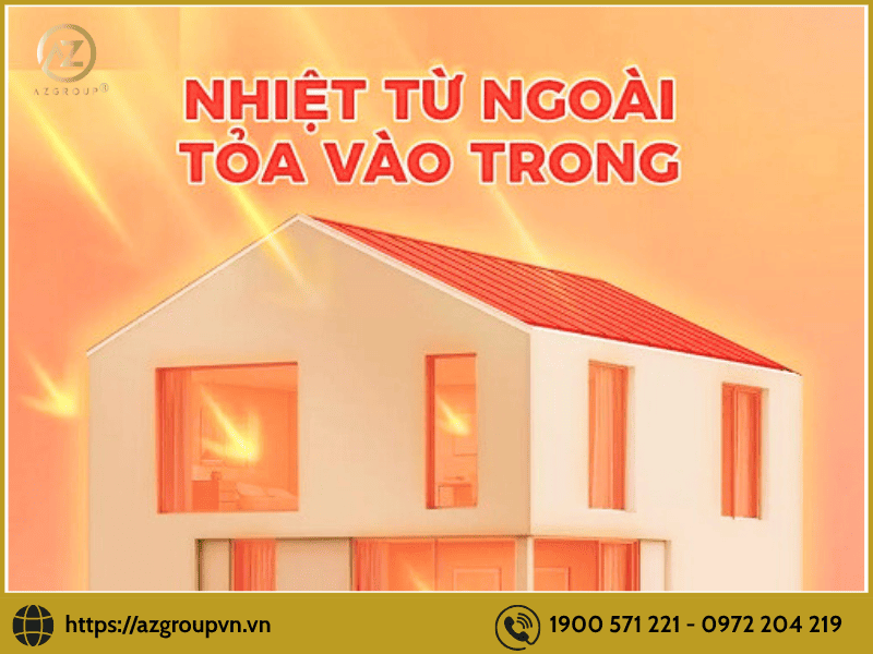 Bề mặt sân thượng hấp thụ nhiều nhiệt từ ánh nắng
